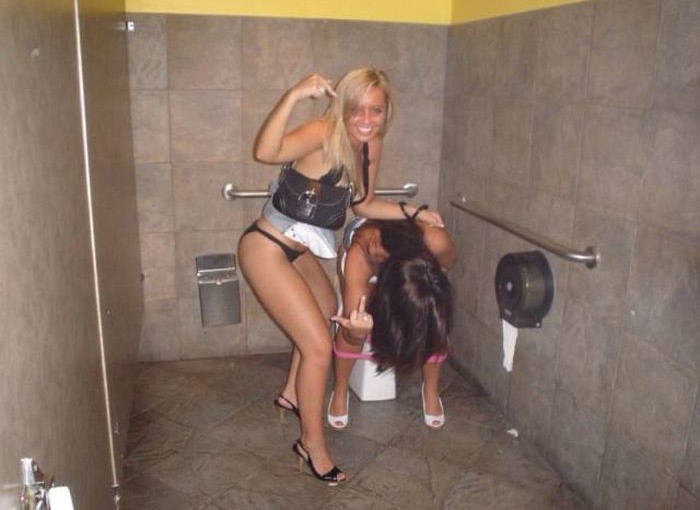 drunk girls in the toliet